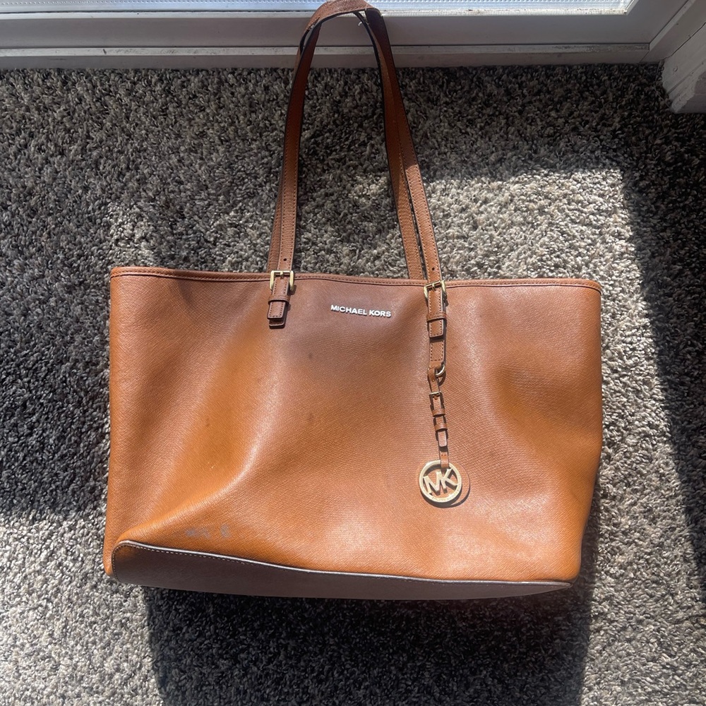 Michael Kors Tan Leather laptop tote